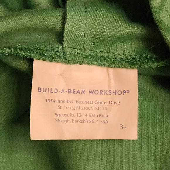 Build-A-Bear Workshop BABW Camo Green Dinosaur Hoodie Scaly *ADDED EAR HOLES* - Picture 11 of 15